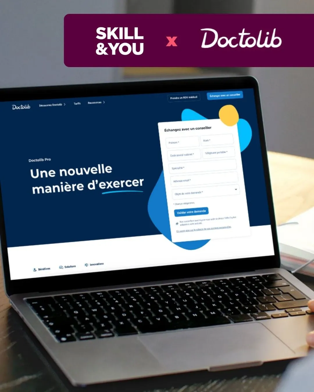 Un écran d'ordinateur montrant le module d'apprentisage aux agendas médicaux sur Doctolib.